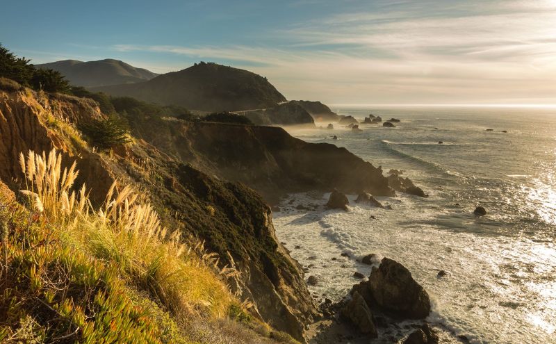 Big Sur along the Highway One, view of the Pacific Ocean