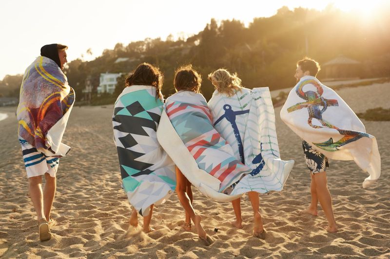 Sunset lifestyle photograph for Pixels, featuring friends running