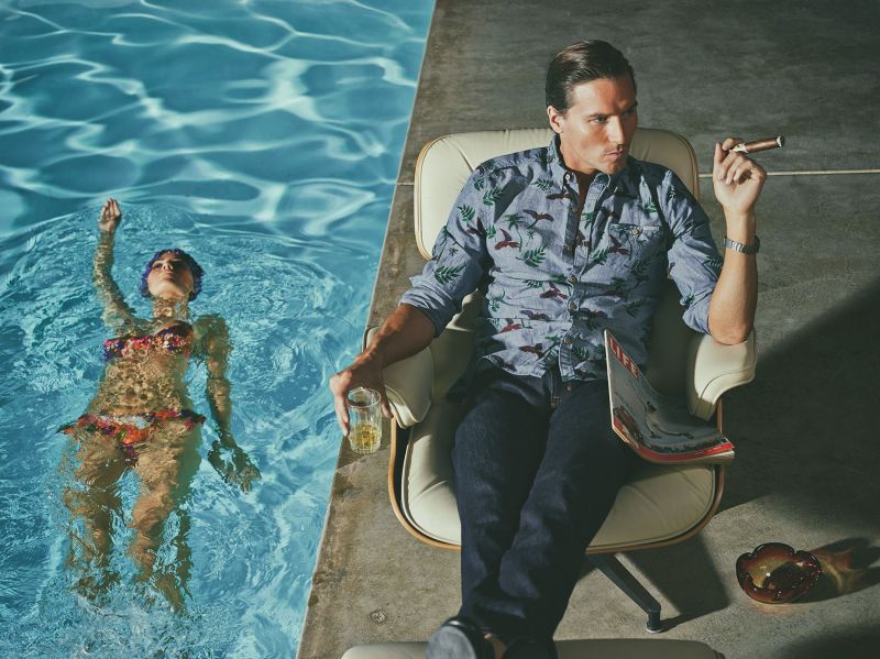 Pool Scene at the Stahl House, vintage fashion shoot