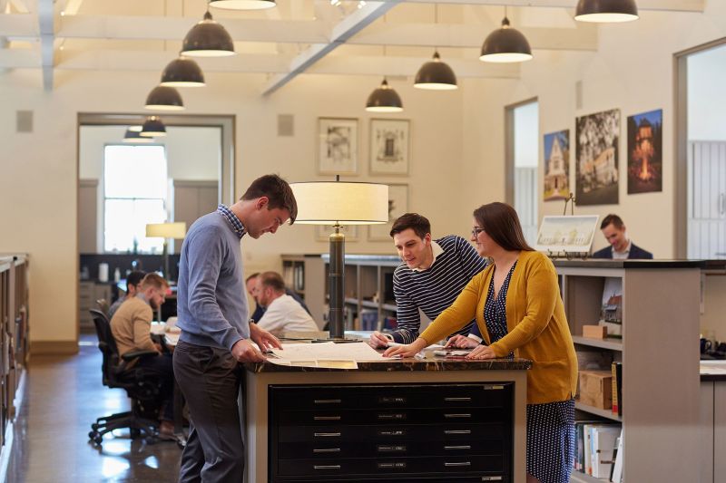 Lifestyle architecture photography, Wade Weissmann architecture office in Milwaukee