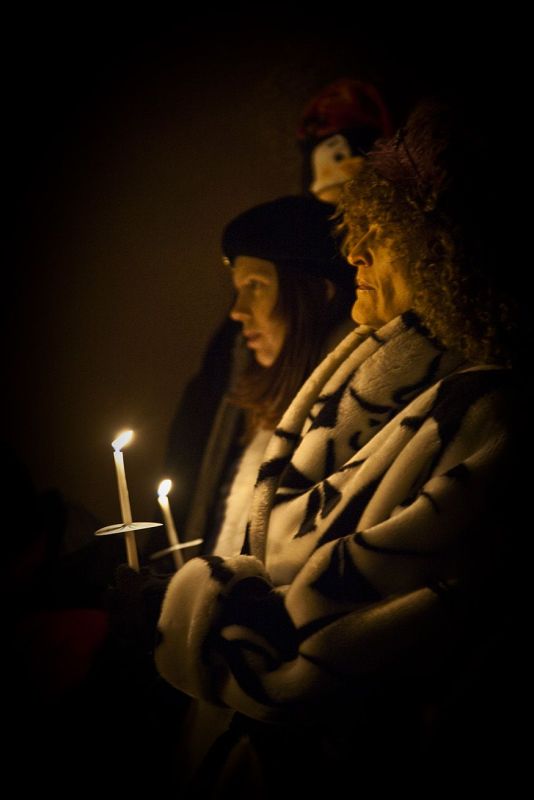 Christmas celebration in Albuquerque with candles