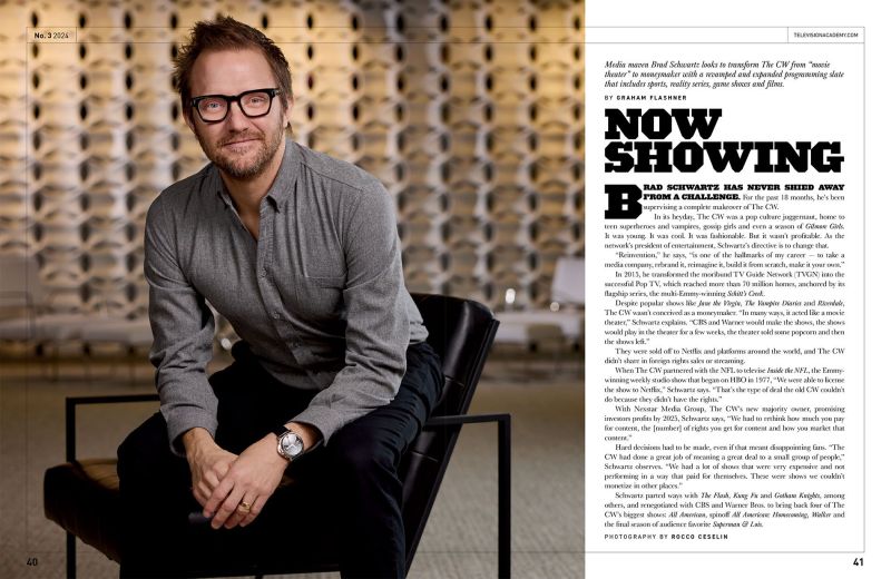 Brad Schwartz CW Network for Emmy Magazine
